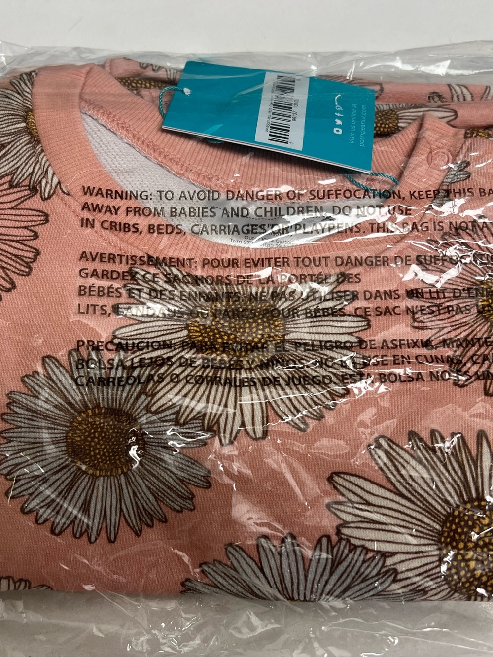 Posh Peanut Millie Pink Daisy Print Matching Set size 18-24m